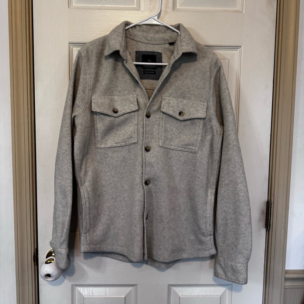 Bruno Milano Original Supersoft Men's S Button Down Shirt Fleece Heather Gray